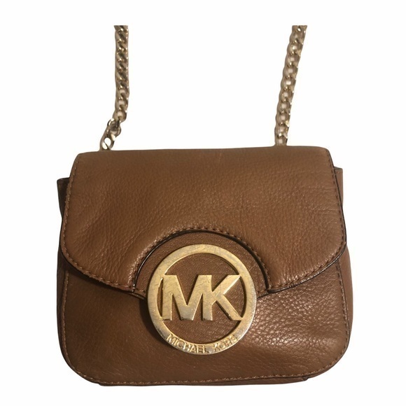Michael kors brown leather crossbody bag - Picture 1 of 15